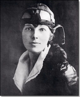 Earhart with her flying cap (http://gorvtexas.com/earhart.htm ())